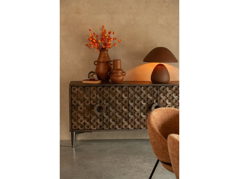  Lampe à poser en céramique quinn 50cm marron  - Conforama E