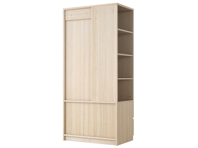  Armoire 70 × 50 × 175 cm – avec 2 tiroirs – avec étagères ouvertes – armoire à une porte – naturel  - Conforama R