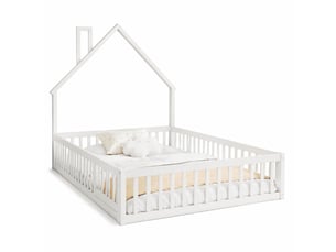 Lit simple 140x200 cm MEUBLIV coloris blanc