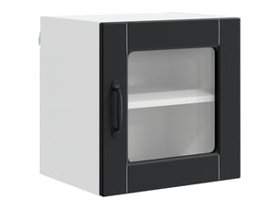 Meuble mural de cuisine, cabinet en verre mural noir 40x31x40cm shl4335