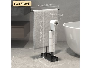 Porte-serviettes – porte-serviettes sur pied – porte-serviettes de bain ([avec porte-papier toilette] 32 x 12 x 70 cm)