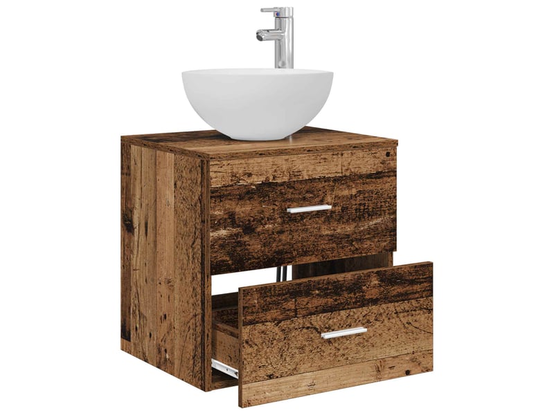  Meuble lavabo mural, meuble de rangement bois ancien 49.5x35x63 cm  - Conforama C