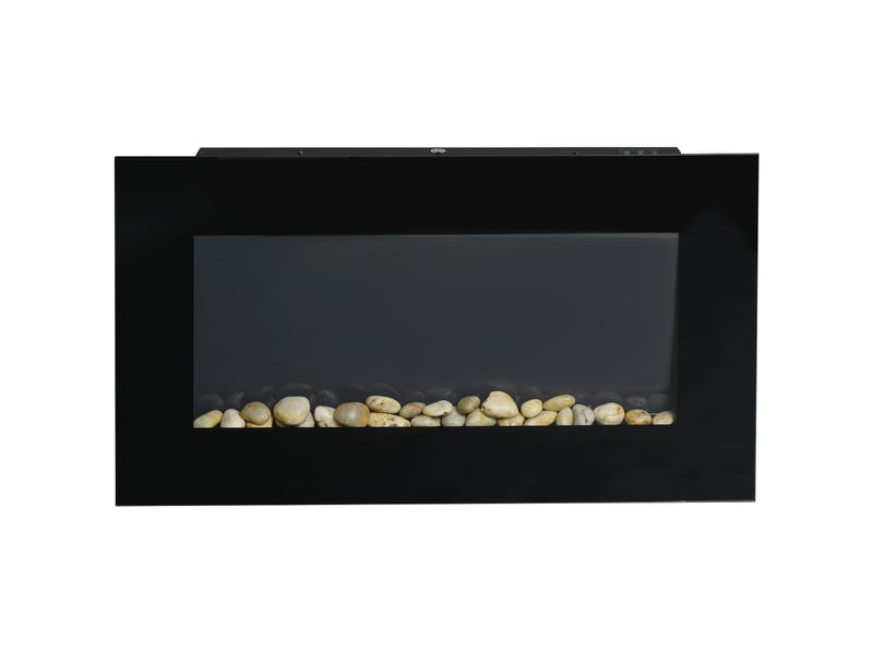Cheminée électrique murale 10002000 w, flamme led 7 couleurs, télécommande incluse - Conforama B
