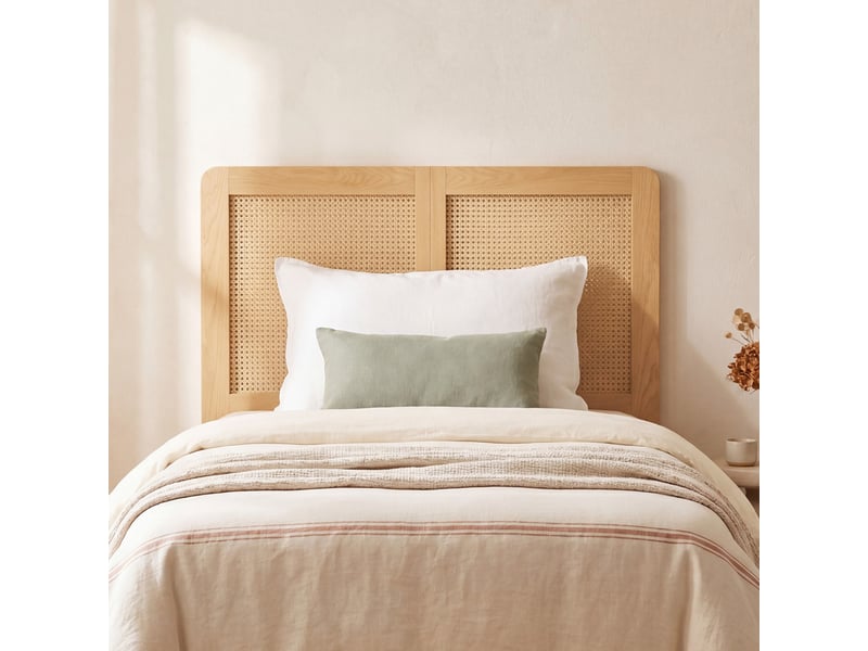  Tête de lit sur pied edhen 90 cm cannage et bois  - Conforama B