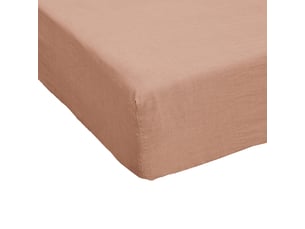 Drap housse 180x200+30 cm lin rosalie vieux rose