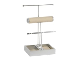 Organiseur à bijoux avec support, porte-boucles d’oreilles, colliers, bracelets, montres et bagues