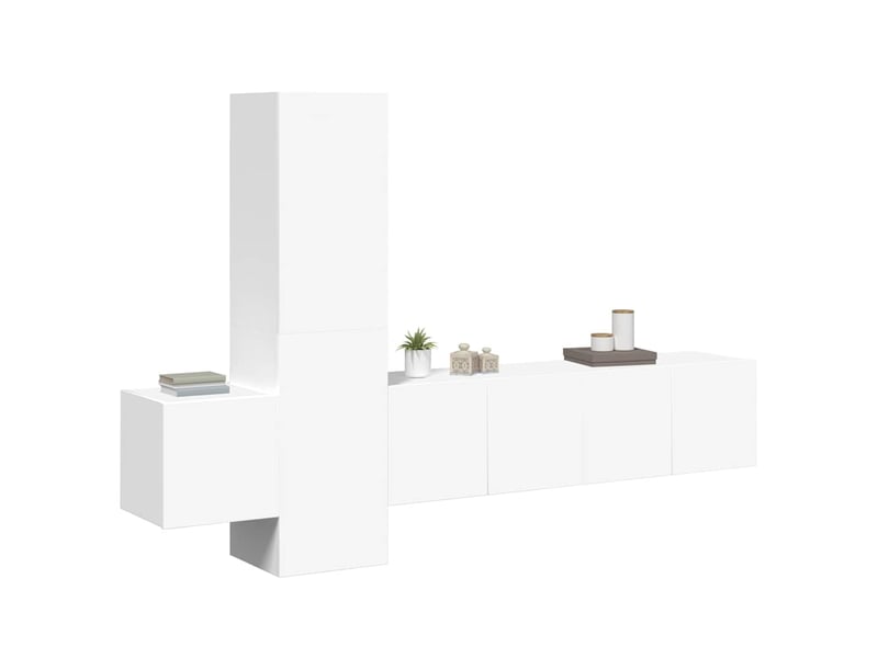  Ensemble de meubles tv 5 pcs blanc bois d'ingénierie shl28658  - Conforama D