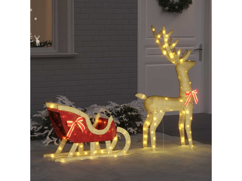  Traîneau tiré par un renne blanc chaud 151 x 28 x 128,5 cm cf62102  - Conforama B