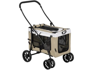 Poussette pliable pour  81 x 58 x 97,5 cm – beige – sac de transport amovible et freins arrière