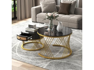 Table basse rond(e) coloris noir <strong></strong> <strong></strong>