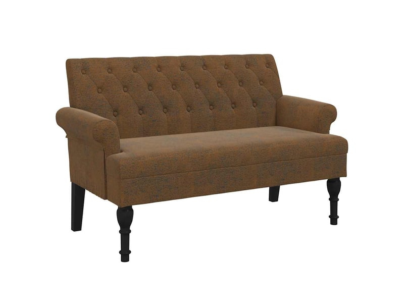  Canapé 2 places avec dossier marron 120x62x75,5 cm similicuir daim  - Conforama A