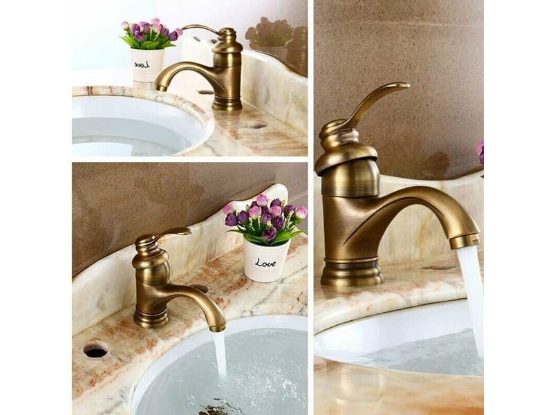  Robinet vintage , mitigeur eau chaudefroide, finition antique, pour lavabobalconbar.  - Conforama B