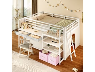 Lit mezzanine 140x200 cm    coloris blanc