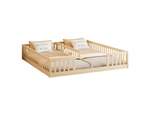 Lit 2 places 2x90x200 cm BEAOK coloris naturel