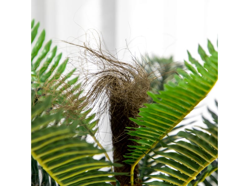  Plante artificielle palmier 85 cm avec 18 grandes feuilles grand réalisme inclus pot  - Conforama W
