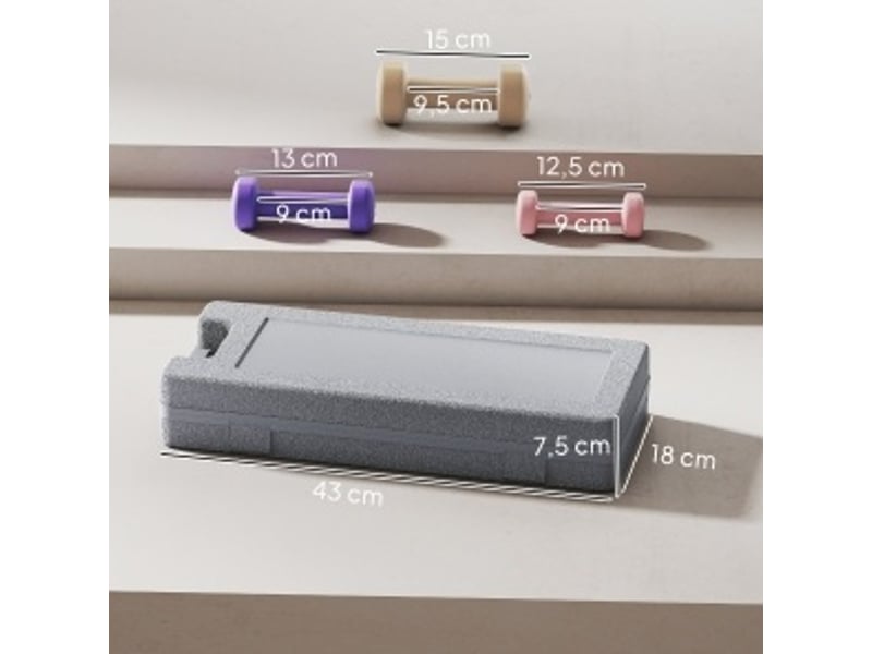  Set de 6 haltères avec valise 43 x 18 x 7,5 cm, rose, acier revêtu, entraînement musculaire  - Conforama C