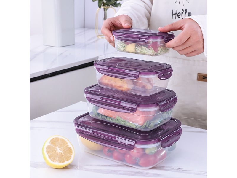  Lot de 4 boîtes de conservation hermétiques – transparentes  - Conforama D