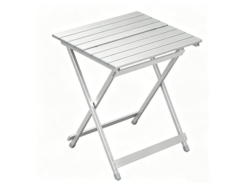 Table d'appoint pliante d'extérieur 47 x 50,5 x 59,5 cm – argent – gain de place pour balcon et camping - Conforama A