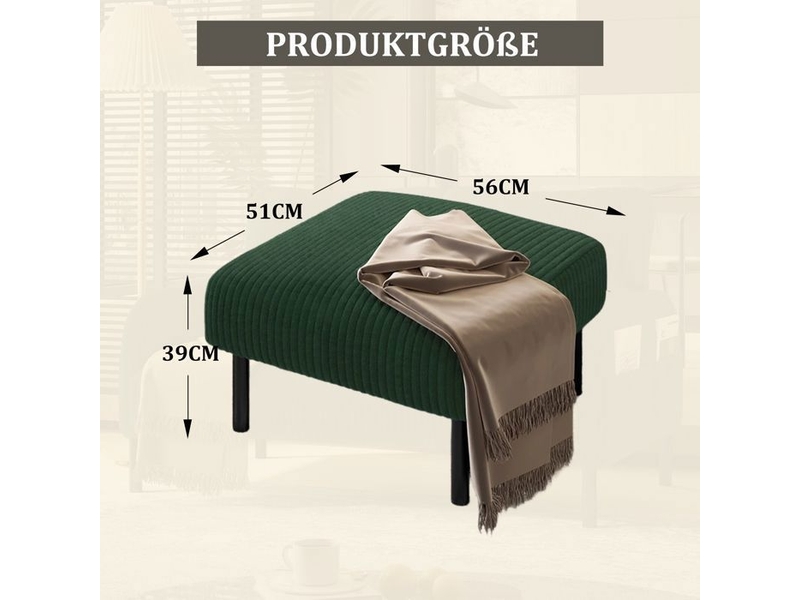  Tabouret - truxen8 - corduroy premium - structure métallique - velours super doux - montage rapide  - Conforama C