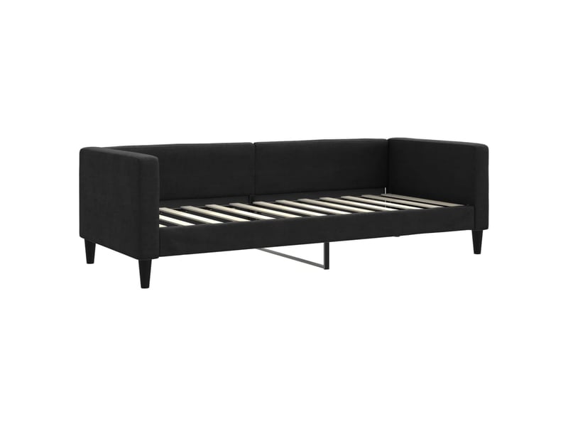  Lit simple- lit adulte -  lit de repos sans matelas noir 80x200 cm tissu  - Conforama A
