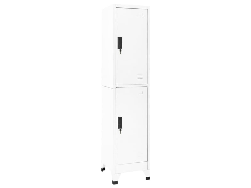  Armoire à casier, rangement de bureau blanc 38x45x180 cm acier shl5437  - Conforama B