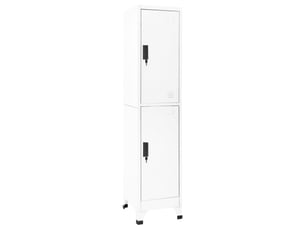 Armoire à casier, rangement de bureau blanc 38x45x180 cm acier shl5437