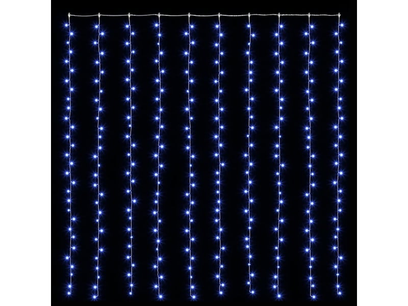  Rideaux lumineux à led 3x3 m 300 led bleu 8 fonctions cf44501  - Conforama C