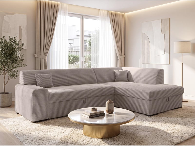 Canapé d'angle convertible lucera 260 cm avec coffre – noir Lucera - Conforama D