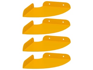 Lot de 4 étagères flottantes d'angle, étagères murales jaune moutarde 15 x 15 x 2 cm cf41667