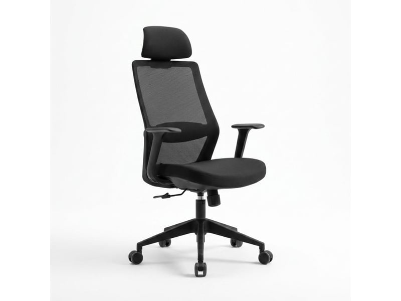  Fauteuil de bureau pivotant en tissu mesh noir assise réglable – wesley  - Conforama A