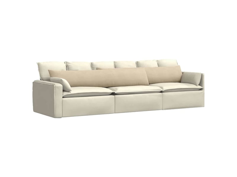 Lot de 2 coussins de canapé, coussins décoratifs tissu crème 200 x 40 cm cf58810 - Conforama C