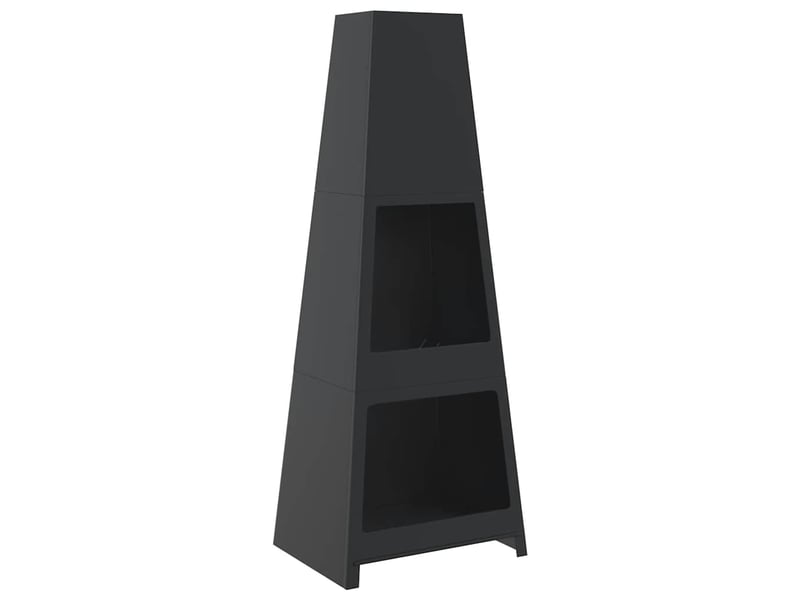 Foyer extérieur avec design de tour de stockage de bûches acier - Conforama A