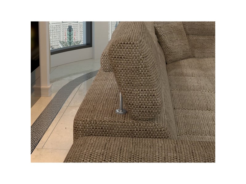 Canapé d'angle convertible palazzo 4 places beige – angle gauche avec 1 coussin - Conforama E