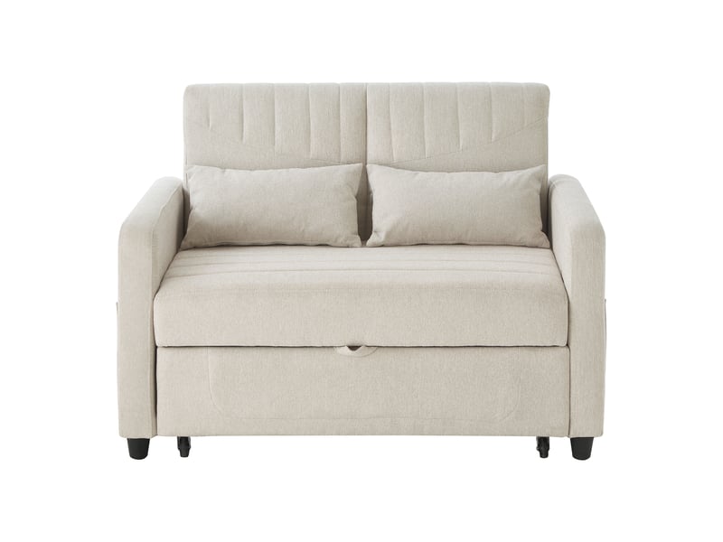  Canapé‑lit 2 places pliable et extensible, dossier réglable sur 3 positions, revêtement en tissu coton‑lin respirant Fay Lum - Conforama W