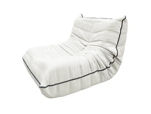 Fauteuil poire forme chenille 70x96x64,5 cm avec dossier blanc