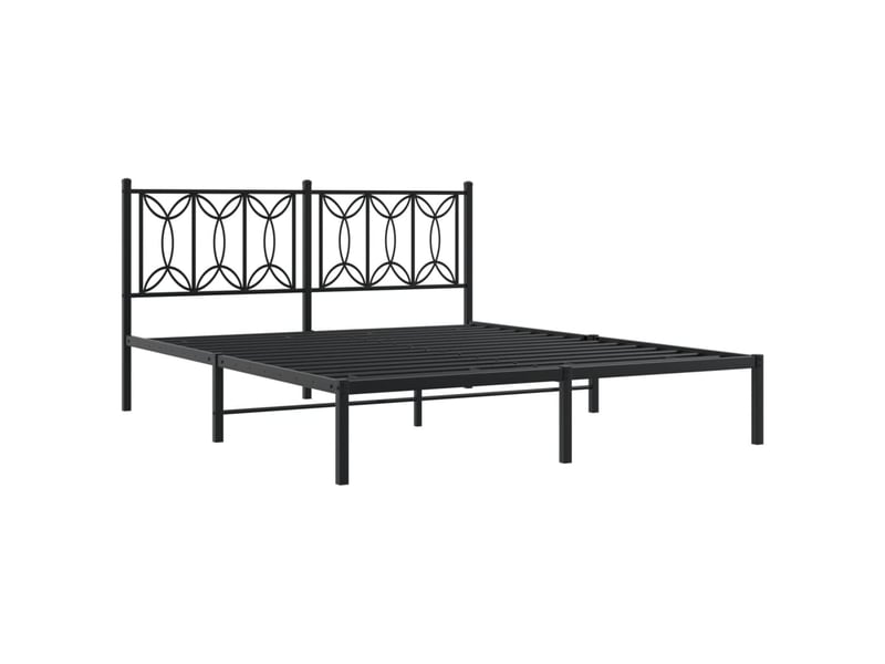  Lit double- lit adulte -  cadre de lit métal sans matelas avec tête de lit noir 150x200cm  - Conforama B