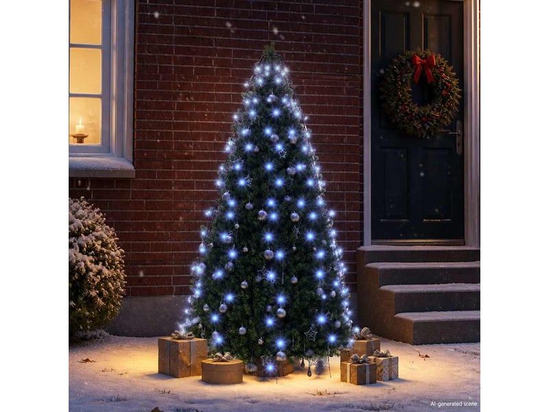 Guirlande lumineuse d'arbre de noël 180 led bleu 180 cm cf62421 - Conforama C