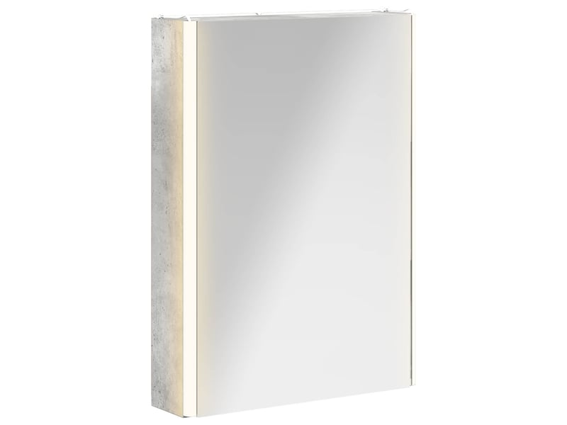Armoire miroir de salle de bain, cabinet de salle de bain gris béton 43 x 11,5 x 60,5 cm cf65158 - Conforama A