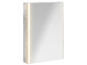 Armoire miroir de salle de bain, cabinet de salle de bain gris béton 43 x 11,5 x 60,5 cm cf65158