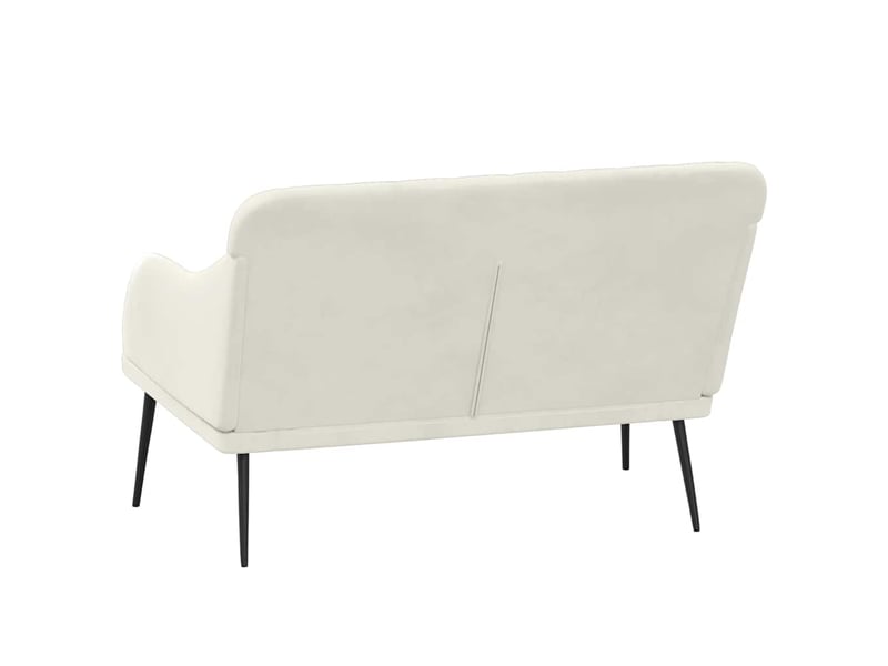  Banc chambre, banc de lit crème 110x76x80 cm velours  - Conforama E