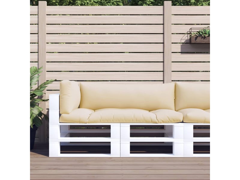  Lot de 3 coussins de palette, coussins de canapé beige tissu cf59655  - Conforama B