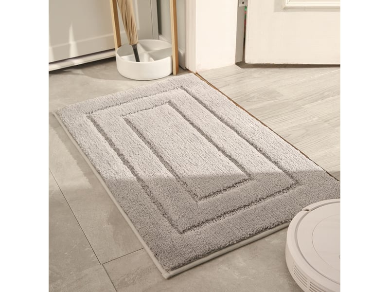  Tapis de bain 40x60 cm – antidérapant, absorbant, lavable en machine, gris clair  - Conforama C