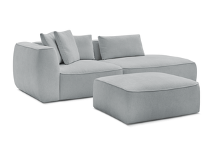 Canapé droit fixe BOBOCHIC LEOPOLD 4 places Tissu gris