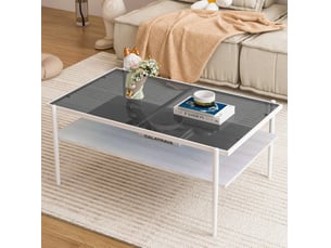 Table basse rectangulaire coloris bicolore MEUBLIV - 61.5 cmx97.5 cm