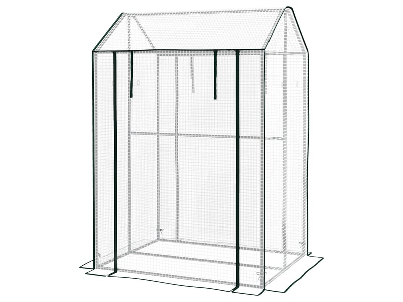 Serrechâssis froid, résistant aux intempéries, porte enroulable, 100 cm x 80 cm x 150 cm, blanc et vert - Conforama B