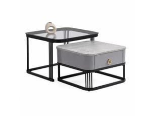 Table basse carré(e) coloris noir   - 60 cmx50 cm