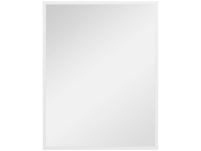  Miroir mural rectangulaire 90 x 70 cm, cadre en bois blanc, salon ou chambre, idéal pour la salle de bain  - Conforama B
