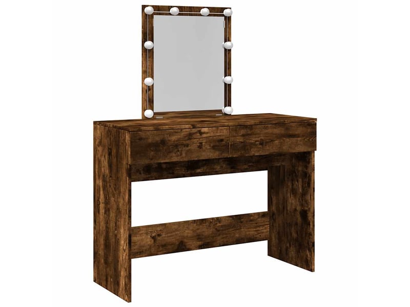  Coiffeuse, table de maquillage avec led chêne fumé 100x40x130 cm  - Conforama A