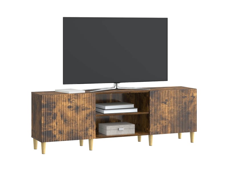  Meuble tv - banc tv - meuble de rangement chêne fumé 150 x 31 x 50 cm bois d'ingénierie  - Conforama C