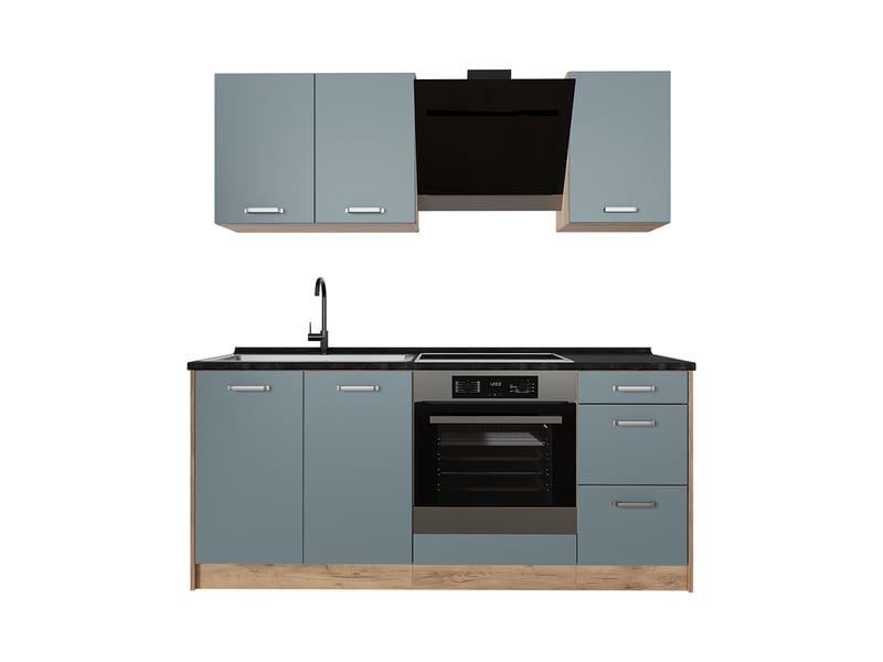 Vicco cuisine, bleu-grischêne doré, 180cm, pt anthracite - Conforama A